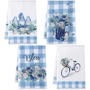 4 Pieces Eucalyptus Kitchen Towels 16 X 24 Inch Green Dish Towels Greenery House - Picture 1 of 6