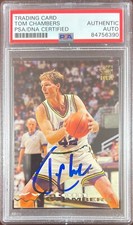 Tom Chambers auto 1994 Topps Stadium Club #338 card  Utah Jazz PSA Encapsulated