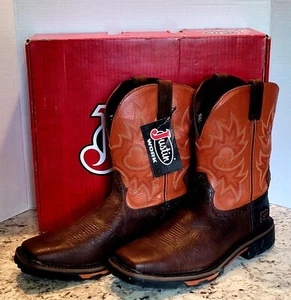 Justin Rustic Barnwood WK4944 Leather Square Toe Mens Work Boots Sz 11 1/2 EE - Bild 1 von 8