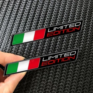 2x ITALY LIMITED EDITION Sticker Emblem Badge Italian Flag Decal Car Accessories - Picture 1 of 12