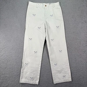 Vineyard Vines Club Pants Boys Size 16 Beige Lacrosse Casual Lax Embroidered Kid - Picture 1 of 15