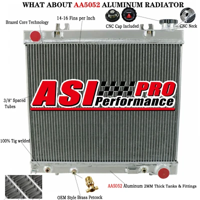 4 Row Aluminum Radiator Fit 05-2011 Dodge Dakota Mitsubishi Raider 3.7L 4.7L New - Image 1 of 4