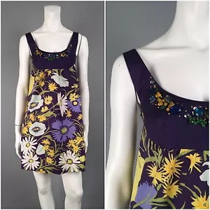 REBECCA TAYLOR $295 : 8 : Jeweled Beaded Floral Purple Dress - Picture 1 of 7