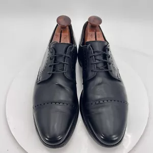 Allen Edmonds Clifton Men Size 10D Black Leather Brogue Cap Toe Derby Dress Shoe - Picture 1 of 15