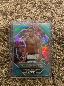 2021 Prizm UFC Robert Whittaker Fireworks Green Prizm Parallel #14 - Picture 1 of 2