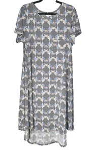 Womens Swing Dress XL (18-20) Hi-Low Flowy Short Slv Patriotic USA America NWT - Picture 1 of 14