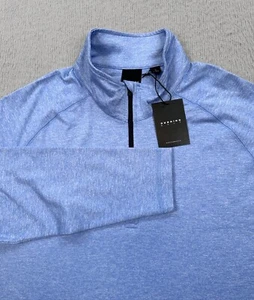Dunning Golf Pullover Mens Medium Vapor Blue Heather Tour Performance 1/4 Zip - Picture 1 of 11