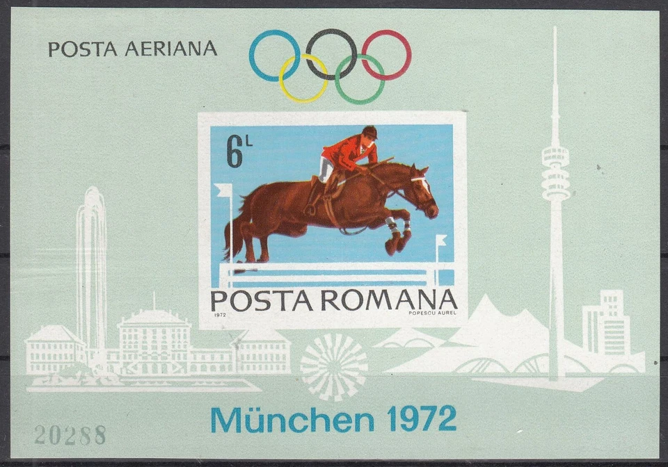 QB24252/ ROMANIA – OLYMPIC – BLOCK MI # 94 MINT MH IMPERF – CV 100 $ - Image 1 of 2