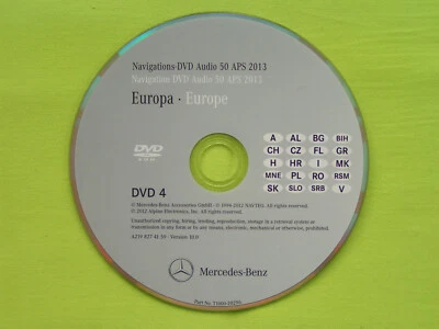 DVD NAVIGATION MERCEDES-BENZ AUDIO 50 APS OSTEUROPA 2013 A B E GL M R SLK TÜRKIS - Bild 1 von 2