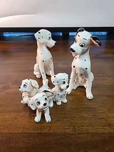 Vintage Disney 101 Dalmatian Figurines Perdita, Pongo and 3 Puppies *READ - Picture 1 of 13