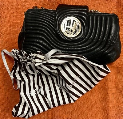 $1295 Flawless Henri Bendel No 7 Black Quilted Handbag #7 heavywt gold hardware - Image 1 of 4