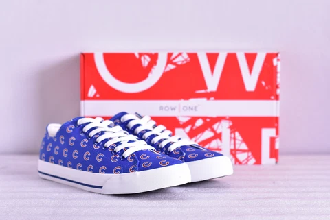 Unisex Row One MLB Chicago Cubs All Over Lace Up Shoes, Blue Cover