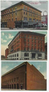 Lot, Three Views Brick Buildings, Downtown St. Paul, MN, Early 1900's 0610-05 - Picture 1 of 2
