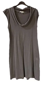 Prairie Underground graues Stretch Kurzarm Jersey Kleid Größe L Damen - Bild 1 von 6