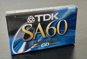 TDK SA-60 High Bias TYPE II Blank Cassette Tape NEW & SEALED NOS Performance - Picture 1 of 6
