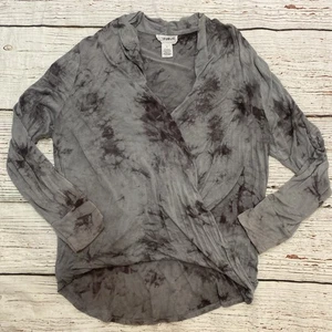 For The Republic Bluse Damen Gr. L grau Tye Dye Wickeltop - Bild 1 von 7