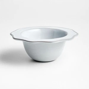 Crate & Barrel Cup Bowl Lira White &Grey Porcelain Set Of 4 24oz New - Picture 1 of 5