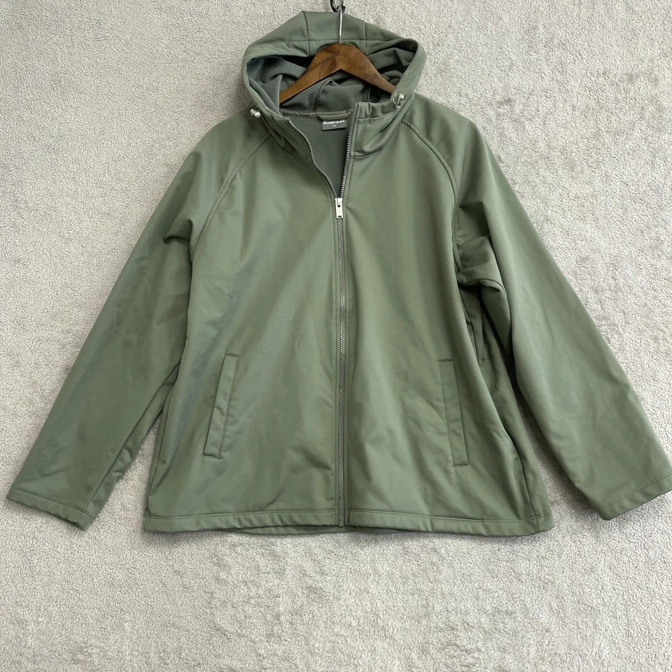 Chaqueta cortavientos softshell con capucha verde XL para mujer 32 Degrees nueva sin etiquetas Foto 1 de 4