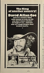 1981 PRINT AD - DAVID ALLAN COE TENNESSEE WHISKEY ALBUM PROMO AD - AD ONLY - Bild 1 von 1