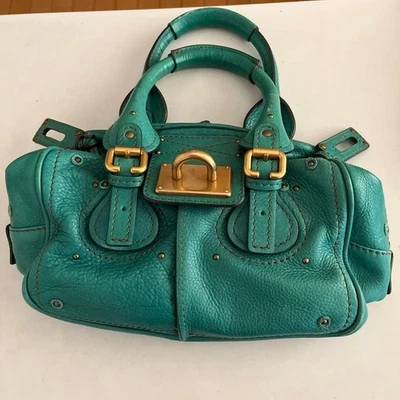 【Sin llave y bloqueo】Chloe Paddington Bolso de Mano Bolso de Mano Verde Usado Foto 1 de 4