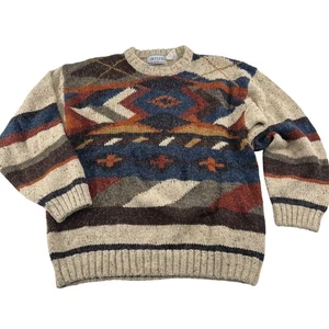 Vintage Duplex Designs Sweater M Acrylic Wool Blend Geometric Pattern - Picture 1 of 7