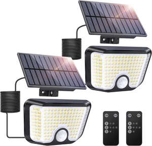 Luce Solare Led Esterno Con Sensore Di Movimento - 155 Leds Lampada Solare Ester - Foto 1 di 12