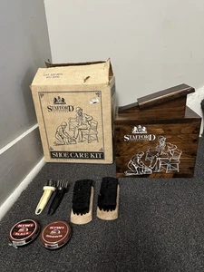 Vintage Stafford Shoe Shine Box, w/Footrest & Storage. BRAND NEW - Picture 1 of 11