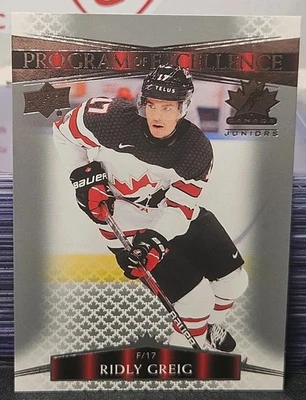 2022 Upper Deck Team Canada Ridly Greig 🇨🇦🇨🇦🇨🇦 Program Of Excellence  - Image 1 of 2