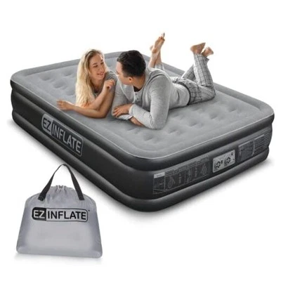  Colchón de aire con bomba incorporada - Colchón inflable tamaño completo doble alto  Foto 1 de 4