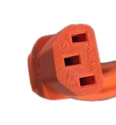 Power Extension Cable Straight C13 IEC Male to Female C14 UPS Lead 1m Orange - Image 1 of 3