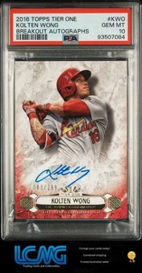2016 Topps Tier One Breakout Autographs #KWO Kolten Wong /299 PSA 10 G4J - Picture 1 of 2