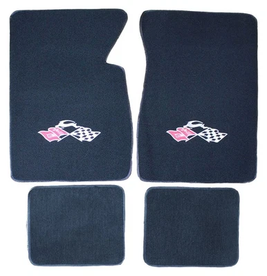 Chevrolet Impala 1958-1970 4 piezas alfombra de bucle negro ajuste personalizado alfombrilla con logotipo Foto 1 de 2