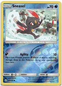 Sneasel 43/236 Reverse Holo SM - Cosmic Eclipse Pokemon Card NM - Picture 1 of 1