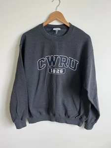 Case Western Reserve University Felpa Girocollo Uomo Grande Pullover Grigio - Foto 1 di 3