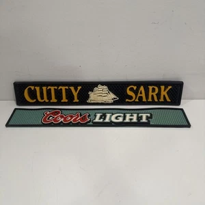 Cutty Sark & Coors Light Bar Mats – Vintage Bar Rail Spill Pads – Man Cave Decor - Picture 1 of 8
