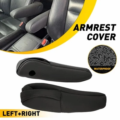 PARA HONDA CRV CR-V 2010 2011 cuero asiento reposabrazos cubierta 2 piezas/doble negro excelente Foto 1 de 4