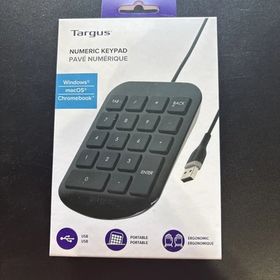 NEW Targus Numeric Keypad Number Pad | AKP10US | PC or MAC | USB Wired - Image 1 of 3