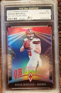 2018 Panini Phoenix Baker Mayfield RC QB Vision Red Graded GEM MT 10 Five Star G - Picture 1 of 3
