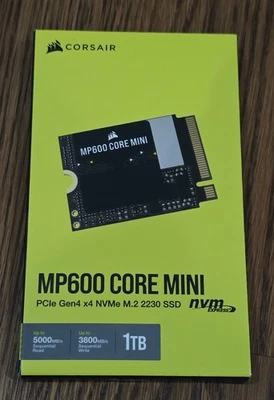 Corsair MP600 CORE Mini 1TB SSD M.2 2230 PCIe Gen4 NVMe read speed up to 5000MB - Image 1 of 2