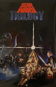Póster de video original de la trilogía de Star Wars 1990 CBS/FOX ESPERANZA IMPERIO JEDI NUEVO ESTADO - Imagen 1 de 1
