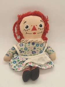 Mini bambola vintage Knickerbocker Raggedy Ann in tessuto 6" - Foto 1 di 9