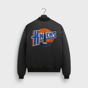 NEW Mens Avirex KITH x New York Knicks Blacked Out Varsity Jacket Streetwear NWT - Picture 1 of 5