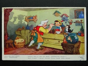 Walt Disney PINOCCHIO "Soon we'll go to bed" Geppetto Said c1940 Postcard - Picture 1 of 2