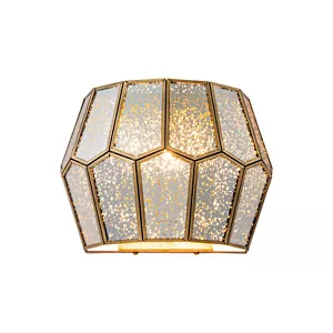 9.75 in. 1-Light Brass Modern Wall Sconce, Silver Mercury Glass - Picture 1 of 11
