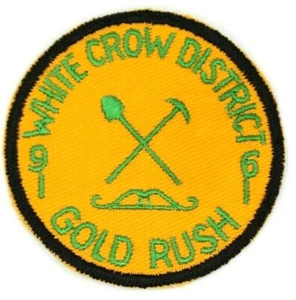 1961 Gold Rush White Crow District Patch Boy Scouts BSA WI - Picture 1 of 2
