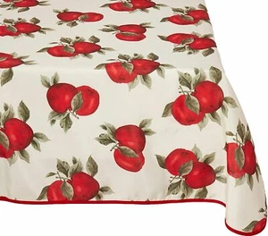 1 mantel de tela impresa, 60"" x 102"" oblongo (8-10 personas) EURO MANZANAS ROJAS, VL - Imagen 1 de 9