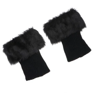 Women Boot Cuffs Faux Fur Cuffs Winter Woolen Sock Leg Boot Socks Short - Picture 1 of 12