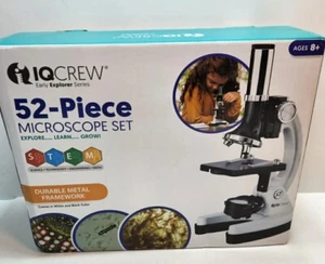 IQ Crew 52-Piece Microscope Set Shrimp Sea Monkey Science Kit Complete Case Kids - Picture 1 of 2