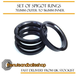 Spigot Rings (4) 70.1 to 56.1 Spacers Hub For Proton Savvy 06-11 - Picture 1 of 1