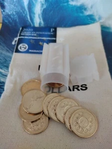 2020 P Massachusetts: American Innovation $1 Dollar 25 Coin Roll from bag - Picture 1 of 3